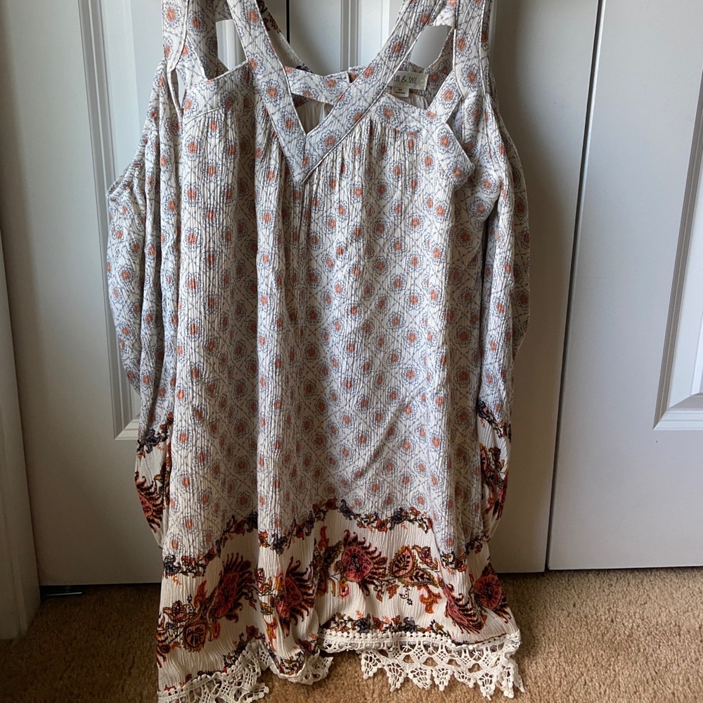 Flowy long sleeve dress with cut outs